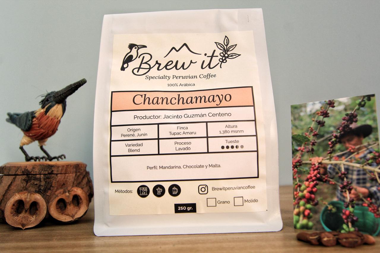Empaque de café Brew It Chanchamayo